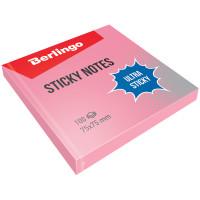 Berlingo Самоклеящийся блок "Ultra Sticky", 75x75 мм, 100 листов, пастель розовый