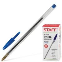 Staff Ручка шариковая, корпус прозрачный, линия 0,5 мм, синяя