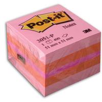3M Бумага для заметок с липким слоем "Post-it", мини-куб розовый, 400 листов