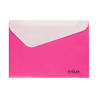 STILSY Папка-конверт на кнопке "Stilsy", с 2-мя отделениями, неоновые цвета (цвет: розовый), арт. ST 231202