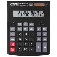Офисмаг Калькулятор настольный "OFM-333", 12 разрядов, двойное питание, цвет черный