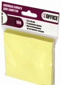 iOFFICE Бумага для заметок с липким слоем "iOFFICE", 76х76 мм, желтая, 100 листов