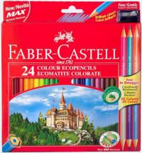 Faber-Castell Карандаши цветные "Замок", 24 цвета + 3 двухцветных карандаша, точилка