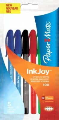 PAPER MATE Ручка шариковая "Ink Joy", с колпачком, 5 штук