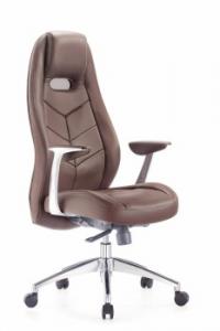 БЮРОКРАТ zen/brown кресло руководителя, коричневый, кожа, крестовина алюминий