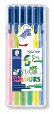 Staedtler Фломастеры "Triplus color 323", 1 мм, 6 цветов Ботанического сада