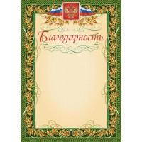 Комус Благодарность с гербом и флагом, рамка лавровый лист, А4 (15 штук)