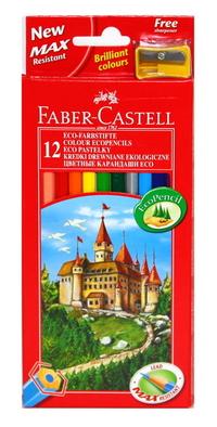 Faber-Castell Карандаши "Замок", 12 цветов + точилка