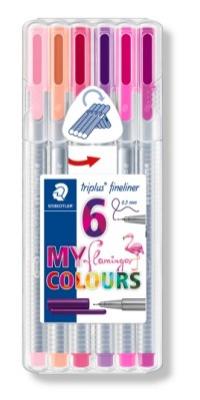 Staedtler Ручки капиллярные "Triplus liner 334", 0,3 мм, 6 цветов Фламинго