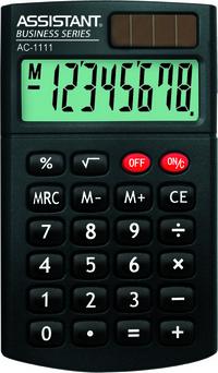 Assistant Калькулятор карманный "AC-1111", 8-разрядный, черный