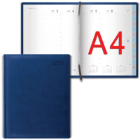 BRAUBERG Еженедельник датированный на 2016 год, А4, 88 листов, темно-синий