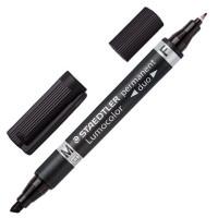 Staedtler Маркер перманентный, двухсторонний, круглый 0,6 мм, скошенный 1,5-4 мм, черный