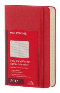 Moleskine Еженедельник "Classic Daily Pocket", красный, 400 страниц, 90x140 мм