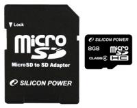 Silicon Power microSDHC Class 4 8 GB + adapter