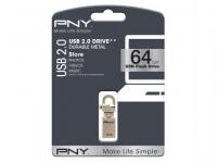PNY Флешка USB 64GB Micro Hook Attache P-FDI64G/APPHK-GE серебристый