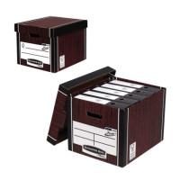 Fellowes Короб архивный с крышкой "Bankers Box. Woodgrain", 32,5x28,5x38,5 см, коричневый