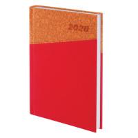 BRAUBERG Ежедневник датированный на 2020 год "Cork", А5, 168 листов, цвет обложки красный с коричневым