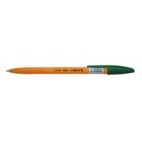 Index Ручка шариковая "I-NOTE", пластиковый желтый корпус, 0,5 мм, зеленая