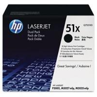 HP Картридж лазерный Hewlett Packard (HP) "51X Dual Pack Black Print Cartridges Q7551XD", чёрный, 2 штуки (количество товаров в комплекте: 2)