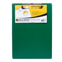 BRAUBERG Доска-планшет с верхним прижимом &quot;Number one&quot;, А4, 22,8x31,8 см, картон, ПВХ, цвет зеленый