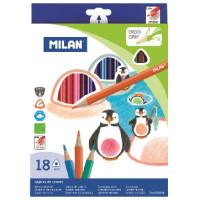 Milan Карандаши цветные "Milan", трехгранные, 18 цветов