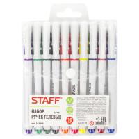 Staff Ручки гелевые с грипом "Staff", 10 цветов, корпус белый, 0,5 мм, линия 0,35 мм