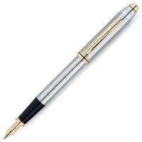 Cross Перьевая ручка "Townsend", цвет - серебристый с золотистой отделкой