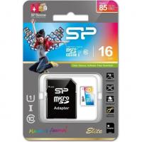 Silicon Power MicroSDHC UHS-1 + адаптер SP016GBSTHBU1V20-SP, 16 Гб