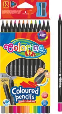 Colorino Треугольные цветные карандаши, 12 цветов ( с точилкой )