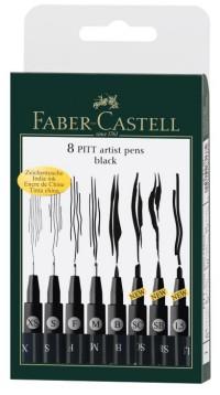 Faber-Castell Ручки капиллярные "Pitt Artist Pen", 8 штук, цвет черный