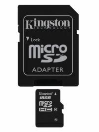 Kingston microSDHC 16Gb Class 10 + adapter