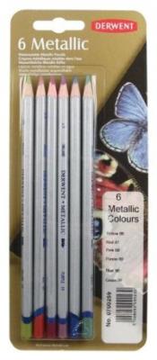 Derwent Набор цветных карандашей "Metallic Coloured", 6 цветов