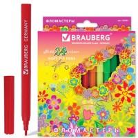 BRAUBERG Фломастеры "Blooming flowers", 24 цвета