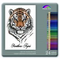 Феникс + Набор цветных карандашей "Тигр", 24 штуки