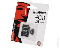 Kingston MicroSD 4Gb Класс 10 + адаптер SD SDC10/4GB