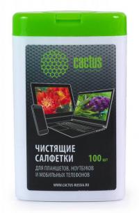 Cactus Салфетки CS-T1005 для планшетов и смартфонов малая туба 100шт влажных