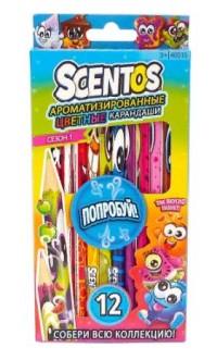 Scentos Набор ароматизированных цветных карандашей Scentos, 12 штук