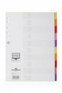 Durable Разделитель пластиковый "Varicolor", A4, 10 цветных секций, вертикальный