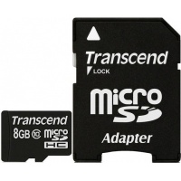 Transcend Micro SecureDigital 8Gb HC  class10 (TS8GUSDHC10) + SD адаптер