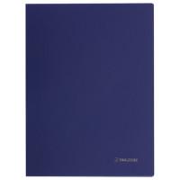 BRAUBERG Папка с боковым металлическим прижимом и внутренним карманом "Диагональ", А4, темно-синяя, до 100 листов, 0,6 мм