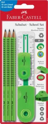 Faber-Castell Набор с карандашами Grip 2001, 6 предметов, зеленый цвет