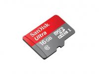 Sandisk Карта памяти Micro SDHC 16Gb Class 10 Ultra Android SDSDQUAN-016G-G4A + адаптер SD