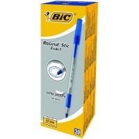 BIC Ручка шариковая "Round Stic Exact" (тонкая линия), 0,7 мм, синяя, 20 штук