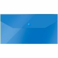 OfficeSpace Папка-конверт на кнопке, C6, 150 мкм, полупрозрачная, синяя
