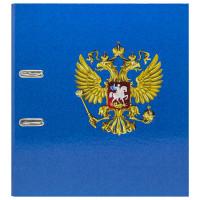 Index Папка-регистратор ламинированная "Герб России", А4, 80 мм, синяя