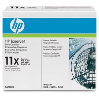 HP 11X Black Dual Pack LaserJet Toner Cartridges