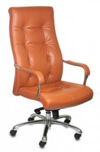 БЮРОКРАТ boss/pecan кресло руководителя, рыжий, кожа, крестовина алюминий