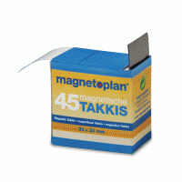 Magnetoplan Магнитная самоклеящаяся лента "Takkis", перманентная, в диспенсере, 2x3 см, 45 штук