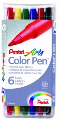 Pentel Фломастеры Color Pen, 6 цветов