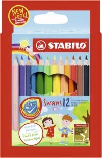 STABILO Набор цветных карандашей "Swans", укороченные, 12 цветов